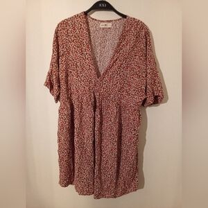 Natural Life Floral V-neck Multicolor Rayon Dress Size M